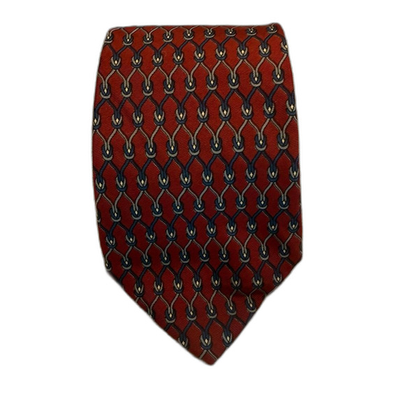 Joseph A Bank Executive Collection All Sil Tie Printed in Italy Geometric Knot - Picture 1 of 5